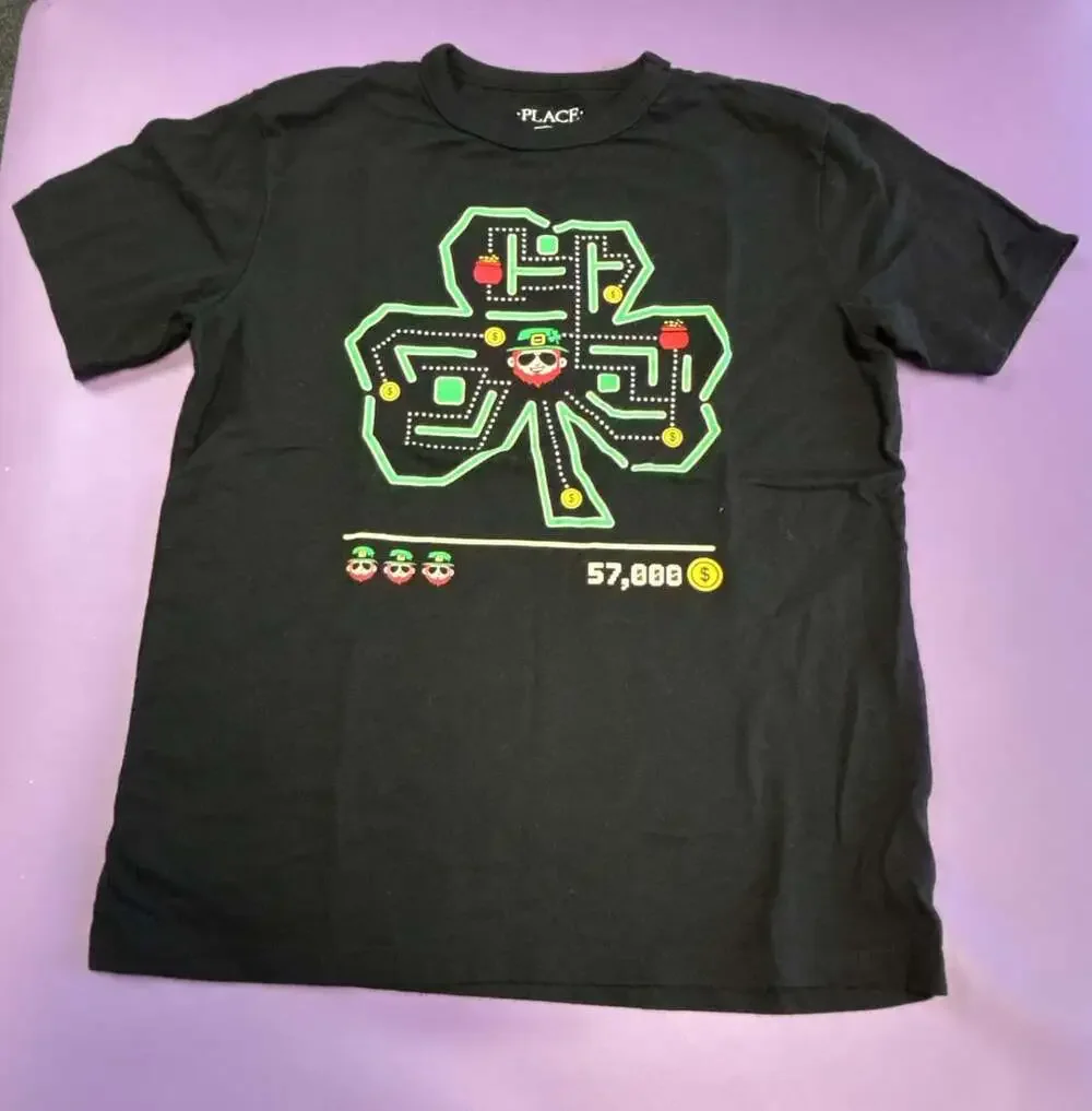 The Children's Place Boys Short Sleeve St. Patrick's Day Video Game Graphic Tee